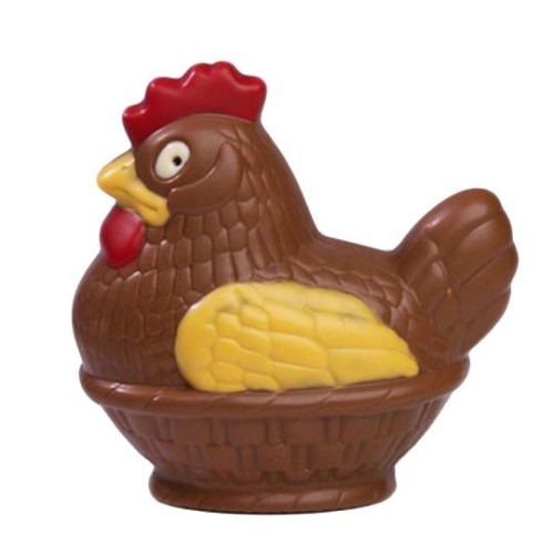Giant Chicken on Easter basket colored 20 cm